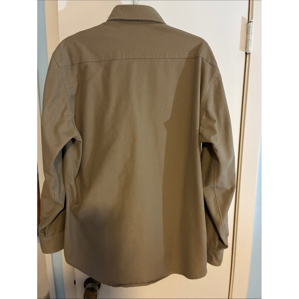St. John's Bay Beige Button-Up Cotton Shirt - Picture 3 of 3